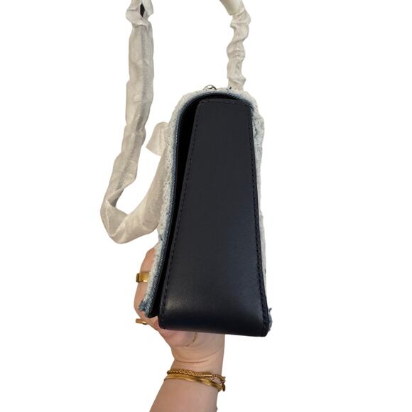 Kate Spade Denim Amelia Jeweled Shoulder Bag w/ Crystal Spade - Picture 15 of 16